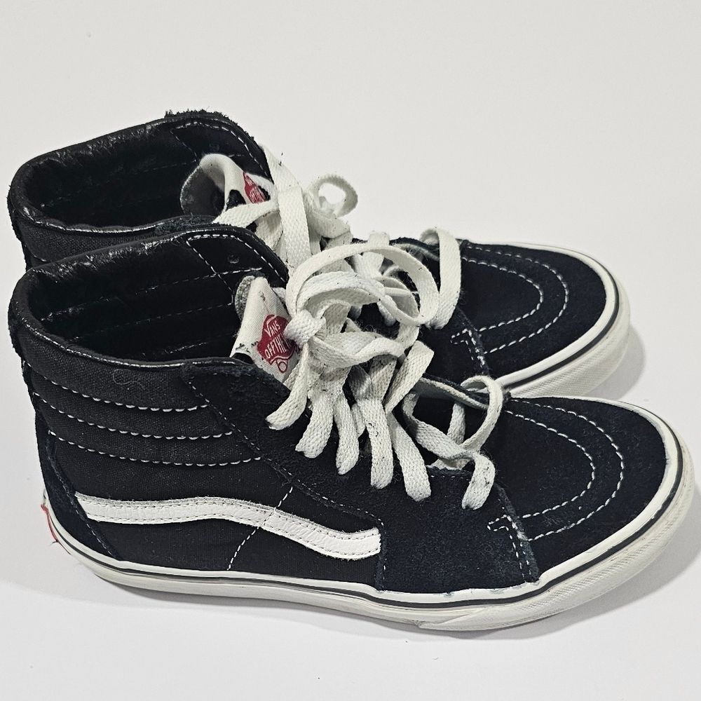Vans High Top Black Suede Skater Little Kid Boy Girl Size 3 SK8-Hi